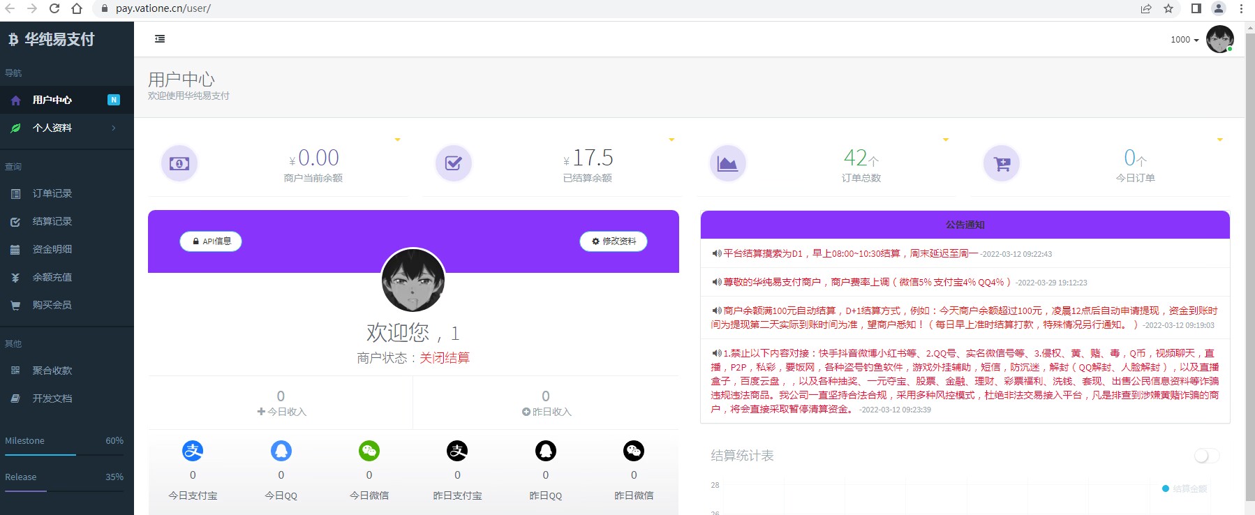 2022 新版彩虹易支付首页与用户中心美化版